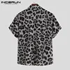 Casual Leopard Printed Men Shirt Short Sleeve Party 2022 Camisa Lapel Summer Fashion Mens Hawaiian Shirts Streetwear INCERUN 5XL ► Photo 3/6