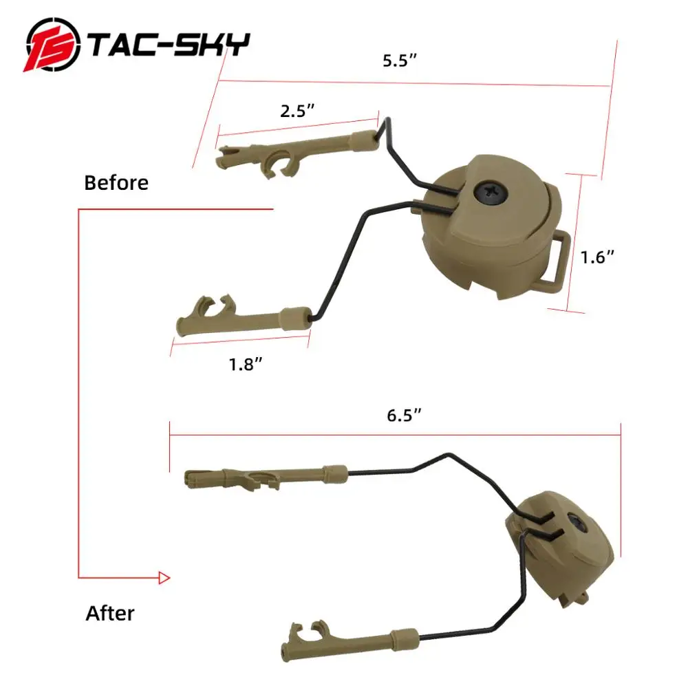  Military tactical Peltor helmet headset stand Fast Ops core helmet rail adapter comtac i ii iii ivT