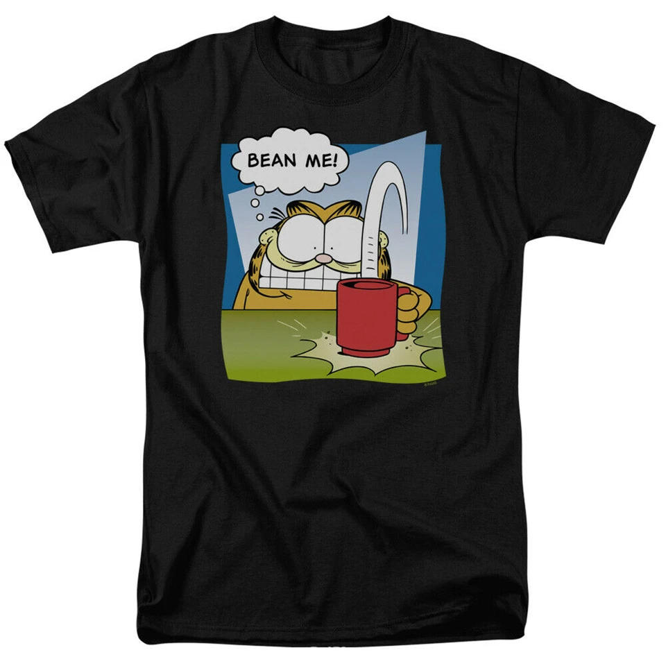 Garfield Bean Me Футболка с лицензией комиксов черная футболка Классический