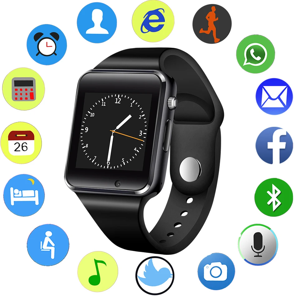 Новые Bluetooth Цифровые Смарт часы мужские спортивные Шагомер sim карты камера