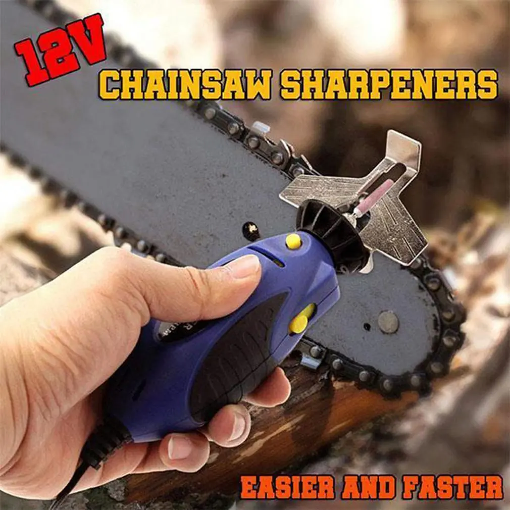 12V Dc Chainsaw Grinder Chainsaw Chainsaw Electric Grinder Chain Grinder Hand-Held Electric Grinding Chain Machine Blue