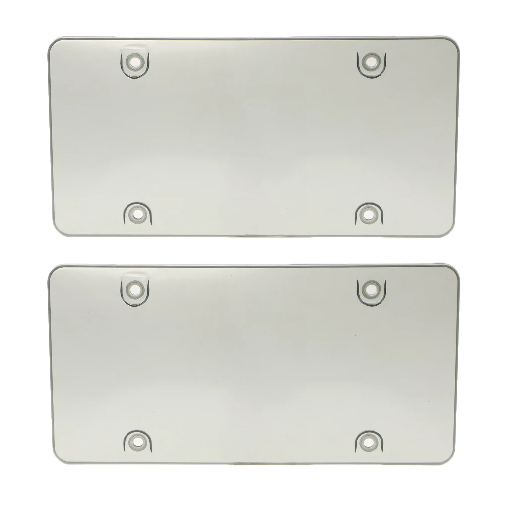2x License Plate Frame Plastic Cover Shield For US Standard Cars W/ 4 Holes