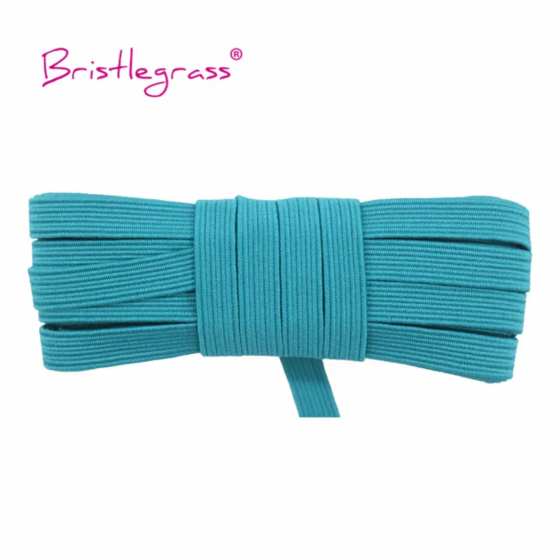 Bristlegrass Glitter Elastic Cord – 6mm Flat Skinny Band for DIY Sewing & Craft Projects