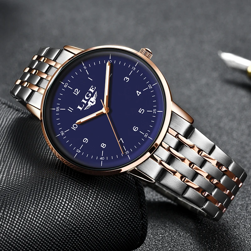 Часы Reloj Hombre 2020 новые LIGE спортивные светящиеся водонепроницаемые кварцевые