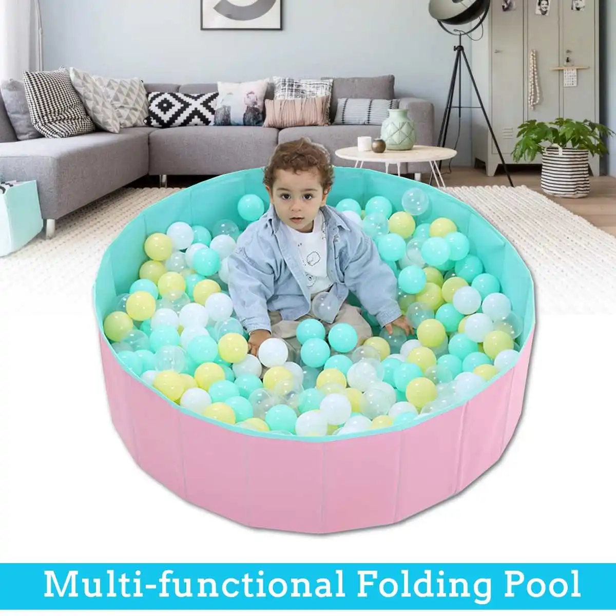 

Ocean Shining Ball Pits Foldable Ball Pool Diameter 100x30cm +100 ball Playpen Toy Washable Folding Fence Kids for Children Gift