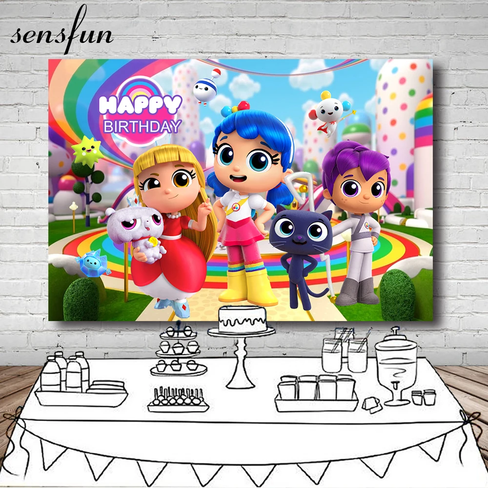 Sensfun истинное и Радужное Королевство Фото фоны для девочек День Рождения
