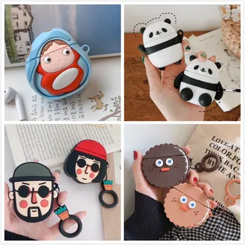 

Bear Pig Earphone Case for AirPods 2 Case Cute Silicone Cartoon Animal Cover for Apple Air Pods Case Cat Protective Accessories