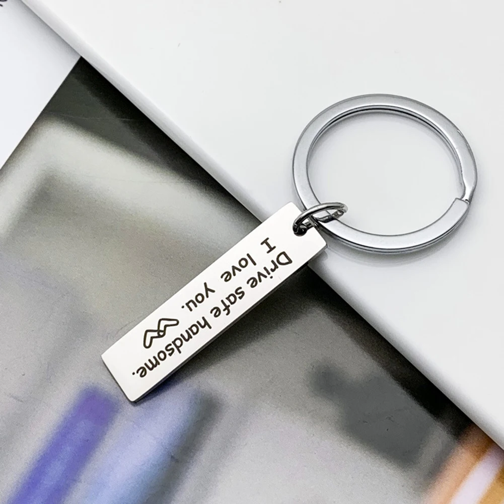 Stainless Steel Keyring Engraved Drive Safe I need you here with me Keychain For Couples Jewelry Gift Key Chain Unisex Accessory|Key Chains|   - AliExpress