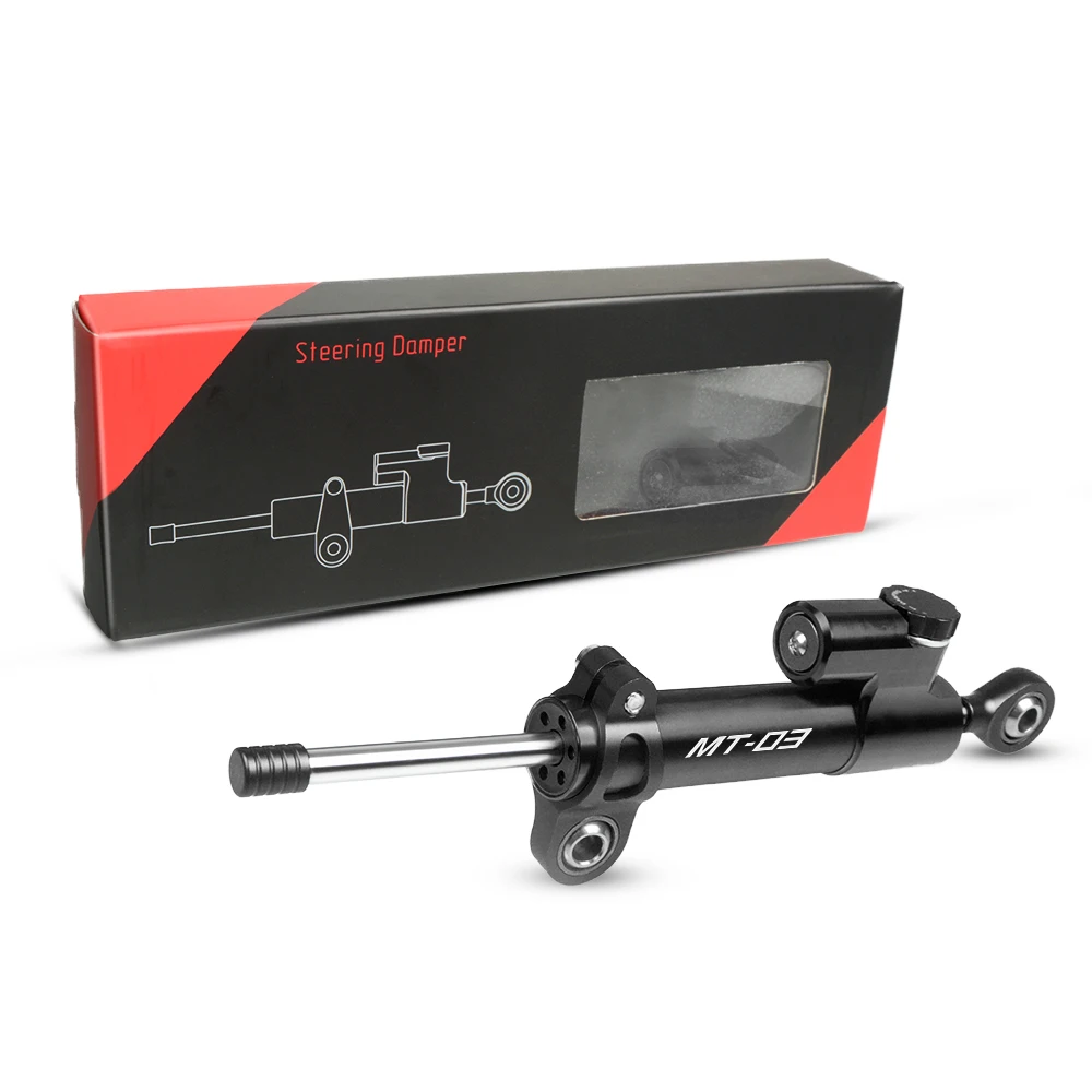Black-Black Для Yamaha MT03 MT-03 MT 03 Универсальный алюминиевый мотоциклетный демпфер стабилизация руля контроль безопасности - Цвет: Black-Black