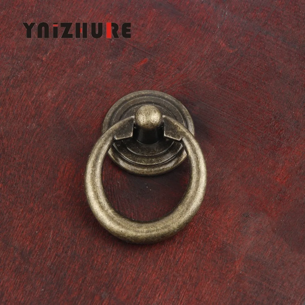 YNIZHURE-10PCS-47-31mm-Black-Bronze-Vintage-Round-Ring-Furniture-Door-Pull-Handle-Zinc-Alloy-Cabinet (5)