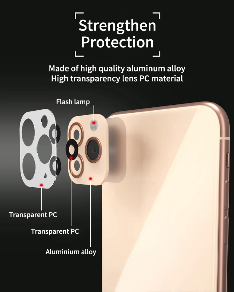 Для iPhone X XS MAX секундная замена на 11Pro 11 PRO MAX поддержка вспышки 3D задняя Модифицированная поддельная наклейка для камеры металлическая стеклянная крышка объектива