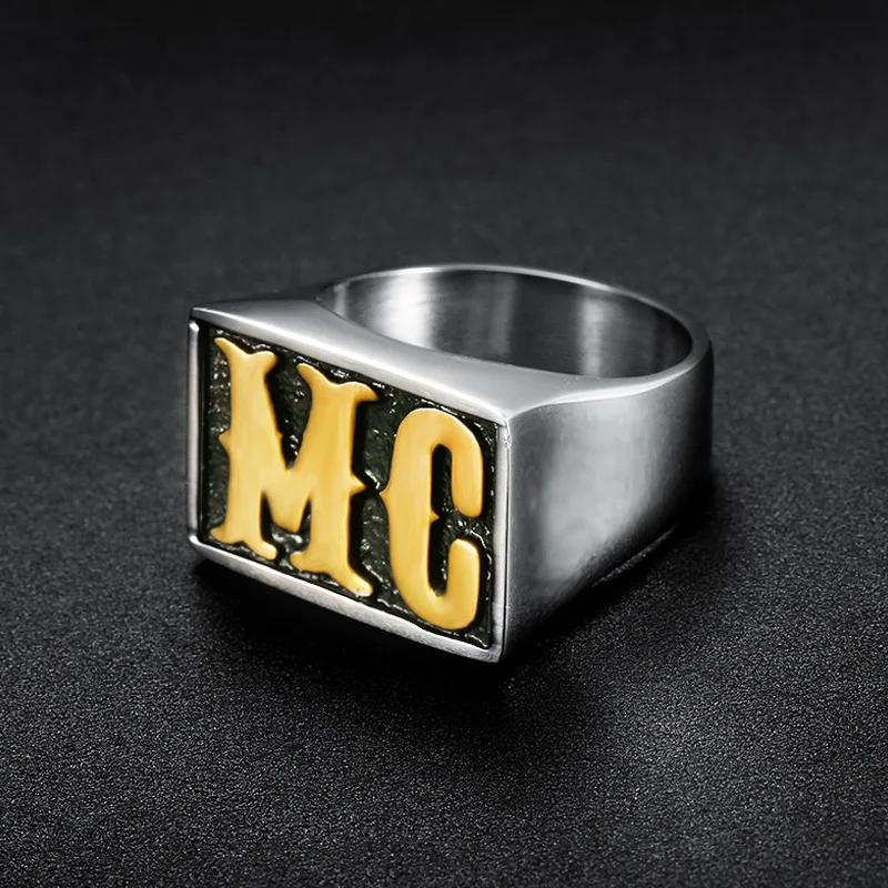 В европейском и американском стиле Лидер продаж локомотив серии MC между Золотое кольцо Нержавеющая сталь Для мужчин кольцо в стиле локомотив большой Размеры