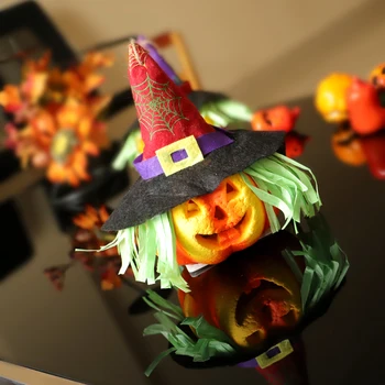 

Halloween Pumpkin Lanterns Colorful Lights Pumpkin Lantern Halloween Decorations Scary high Pointed Hat Party Nightclub CH340