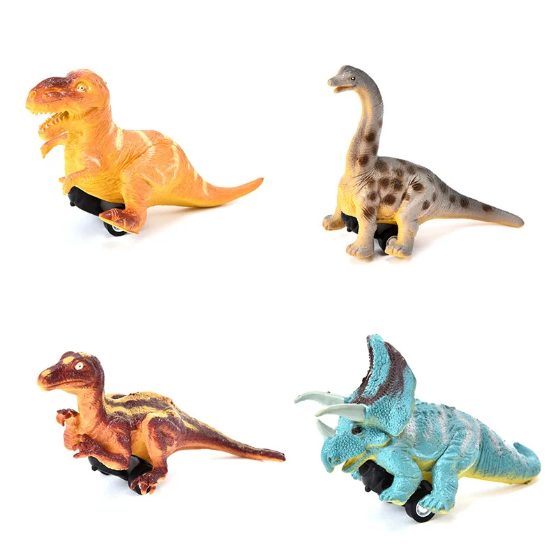 

Simulated Dinosaur Models Pull Back Car Larry Car Dinosaur Toy T-Rex Triceratops Racing Car Model Toy