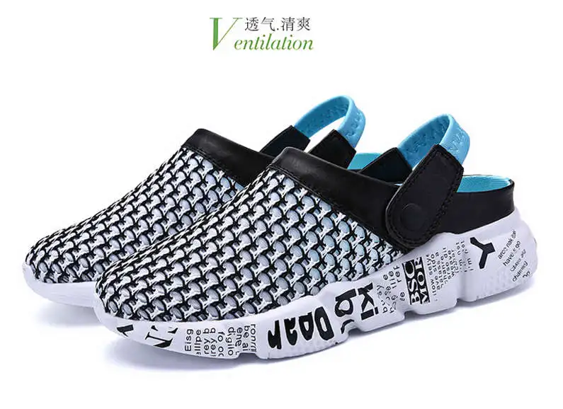 Comfort Men Shoes Casual Big Size Men's Home Slippers Fashion Mesh Soft Summer Sandals Crock Fishing Quick-drying Man Slipper B1