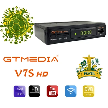 

DVB-S2 Receptor Gtmedia v7s hd Satellite Receiver powered by freesat v7 Free USB WIFI with Europe Cline for 2 year Spain Potugal