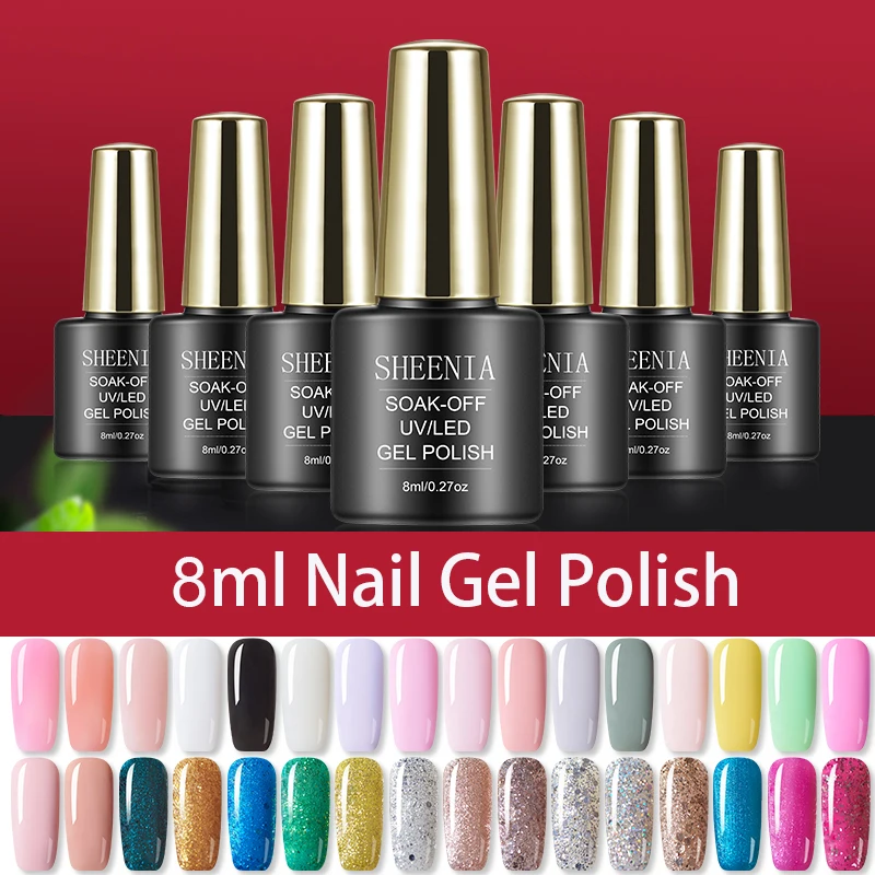 

Gel Polish Primer Gel Varnish Soak Off UV LED Gel Nail Polish Base Coat No Wipe Top Color Gel Polish Glitter Hybrid Manicure