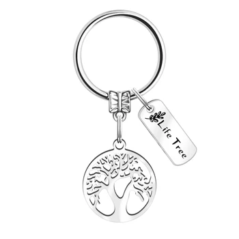 

MYLONGINGCHARM Life Tree Keychains Hollow Design stain steel Kaychain Best Gift for friend family members