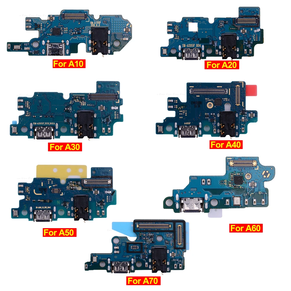 

USB Charging Charger Dock Port Board For Samsung Galaxy A10 A20 A30 A40 A50 A60 A70 A305 A505 With Mic Microphone Flex Cable