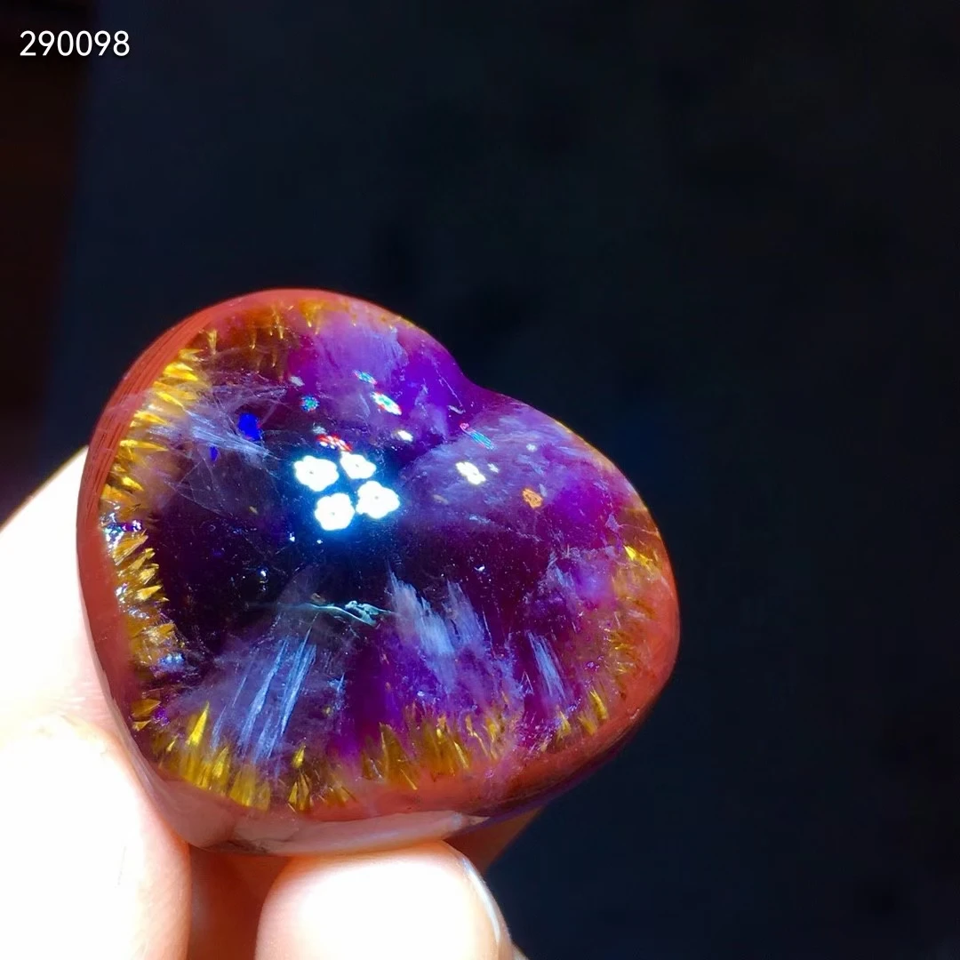Натуральный Cacoxenite Auralite 23 овальная подвеска фиолетовая Красная Женская