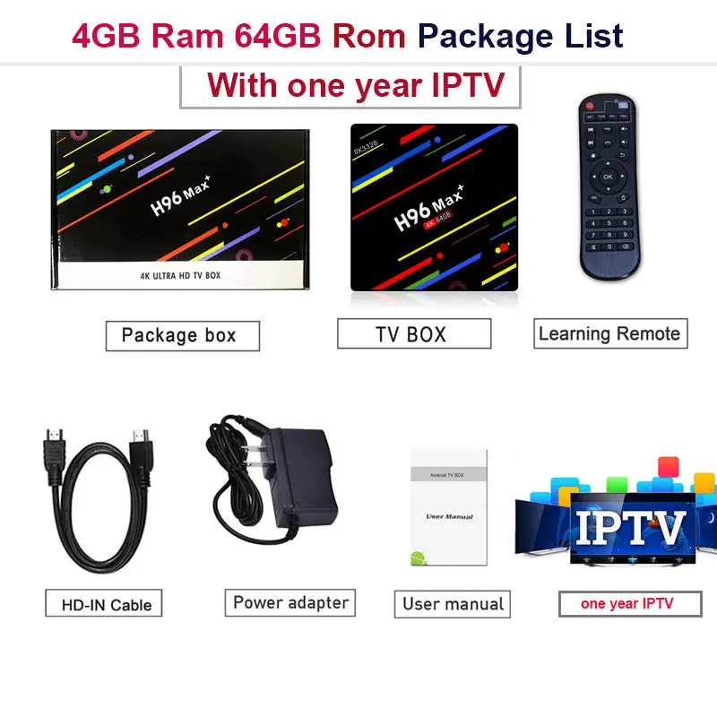 H96 MAX Plus Smart tv Box Android 9,0 4 Гб ОЗУ 32 ГБ/64 Гб ПЗУ Rockchip RK3328 4 к H.265 USB3.0 2,4 ГГц WiFi с IP tv подпиской - Цвет: 4G 64G n iptv