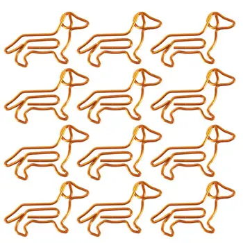 

30/40/50Pcs Golden Dachshund Paper Clips Cartoon Paper Clips Creative Customization Special-shaped Gold Paper Clips