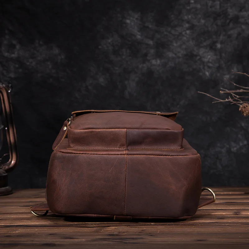 Mochila Hombre непромокаемый рюкзак Antirobo в винтажном стиле Cuero Lujo Marron Crazy Horse из натуральной кожи, рюкзак для путешествий, мужская кожаная сумка для ноутбука
