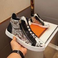 Snake Pattern Fashion Luxury Shoes Sneaker Flats Casual Mens Lace-Up Zipper Mixed Color Shoes Man 47 Size Zapatillas Hombre 2