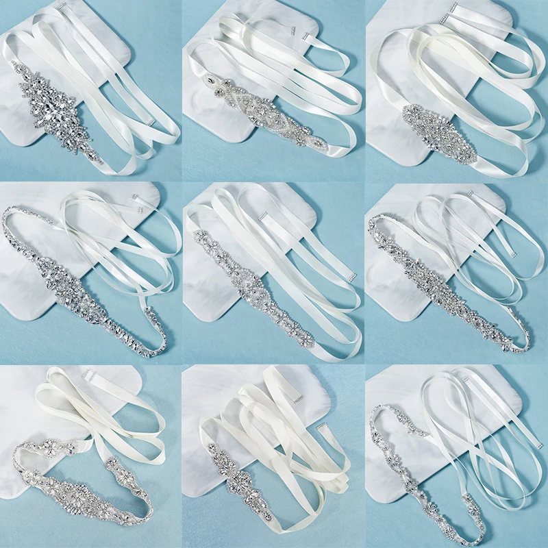 Bridal Waistband Bridal Rhinestone Belts for Women Wedding Accessories Crystal Fashion Prom Dress Belt Strass Bride Sash Bridesmaid Gift
