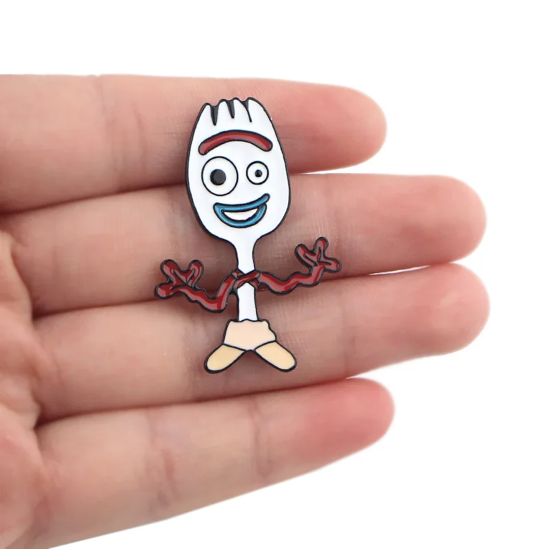 P4052 Dongmanli мультфильм ювелирные изделия смешная Forky металлическая Глянцевая булавки и броши симпатичный значок на булавке значок фильм подарки