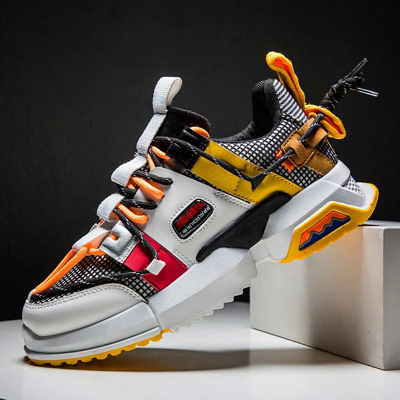 Beste 2019 Nieuwe Casual Schoenen Herfst Mannen Mode Sneakers Ademend Licht Mesh Lace Up Gemengde Kleuren Flats Mannelijke Sneaker Casual Schoenen