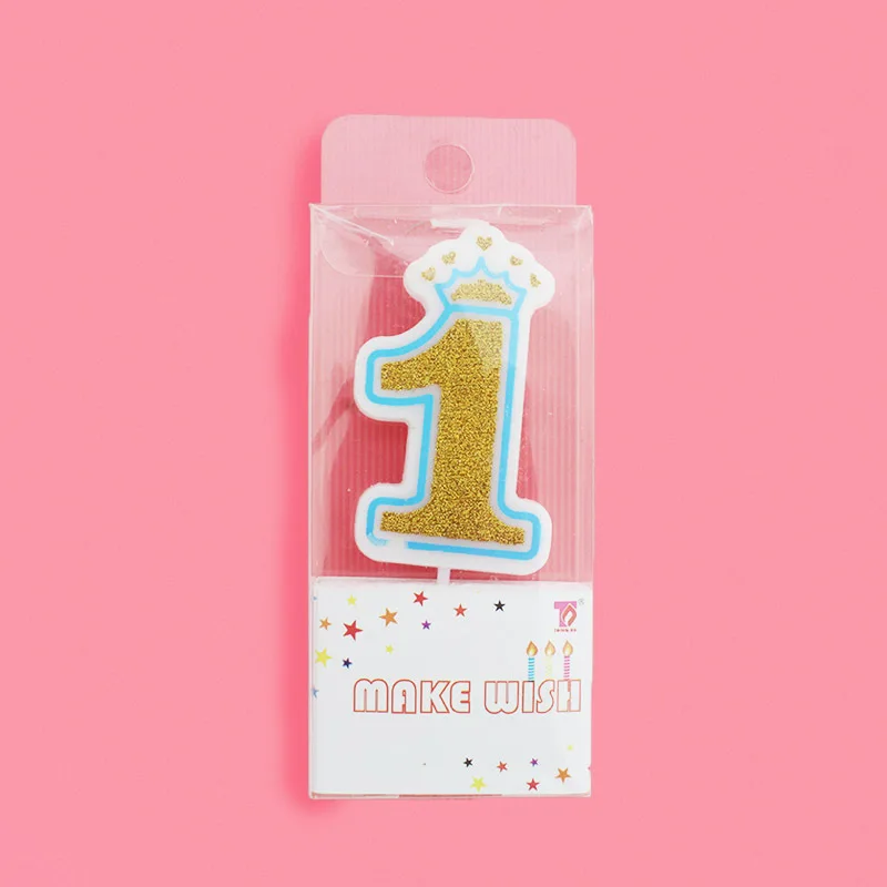 Creative Gold Pink/Blue Birthday Number Candles 0-9 for Kids Adult Girls Boys Birthday Party Candles Supplies Cake Decorations - Цвет: 1