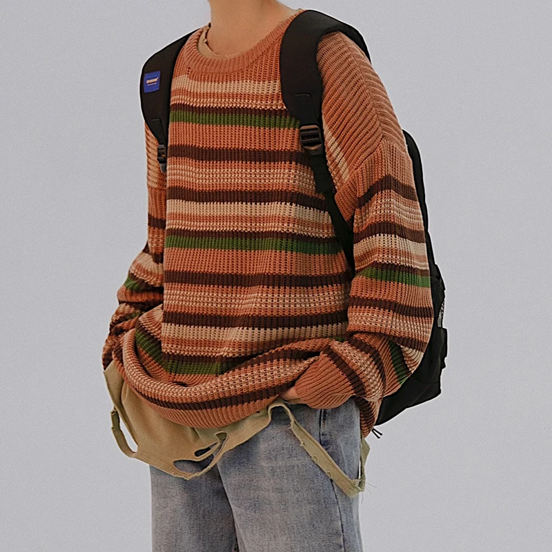 Winter Sweater Men Warm Fashion Contrast Color Casual Knit Sweter Man Loose Long Sleeve Sweaters Striped Pullover Men Clothes Winter Sweater Men Warm Fashion Contrast Color Casual Knit Sweter Man Loose Long Sleeve Sweaters Striped Pullover Men Clothes