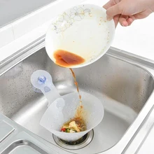KHGDNOR Foldable Filter Drainer Suction Sink Storage Basket Flexible Food Strainer Kitchen Anti-blocking Funnel