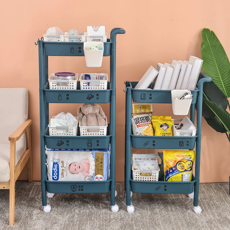 3-4 Tier Rack Cart Wheels Rolling Storage Trolley Mobile Kitchen Bathroom Tidy Wall Shelf Living Pantry Closet Organizer | Дом и сад