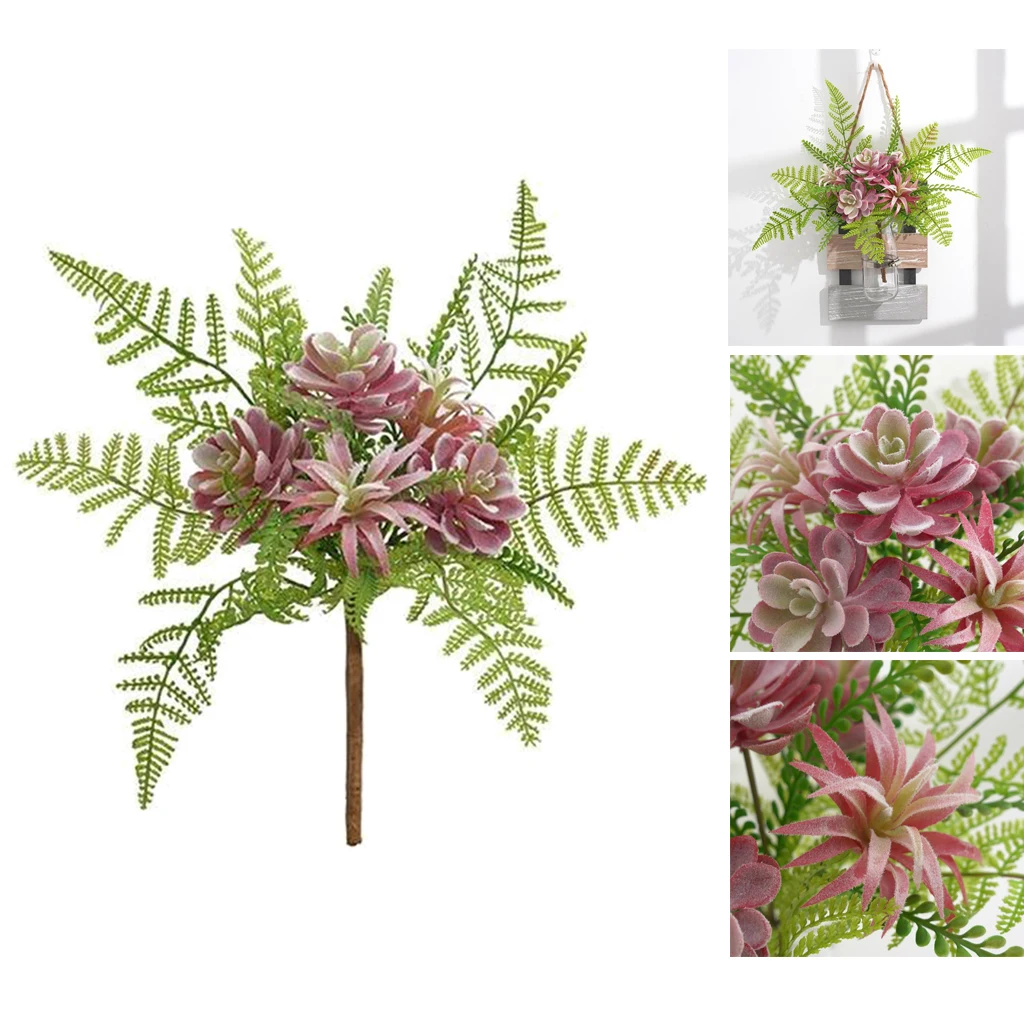 Artificial Succulents Fake Floral Desk Home Indoor Garden Decor No Pot