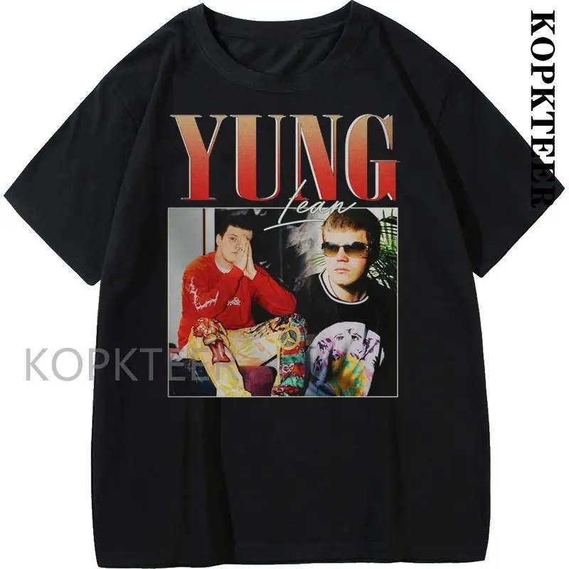 Купить Vintage Yung Lean Rap Hip Hop 90s Retro T Shirt Gothic Clothes Man Tee Men's Cotton T-shirt Summer Punk Men Tshirt 2021  Мужская | Мужские футболки (1005002582472539)