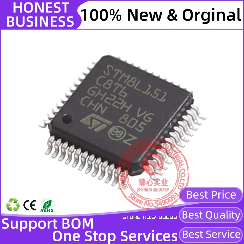 100% новый и оригинальный STM8L151C8T6 LQFP48 IC MCU | Электроника
