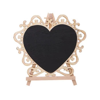 

2Pcs Nail Art Display Board Color Card Frame Vintage Wooden Blackboard Display Board Manicure Tool, Love Heart