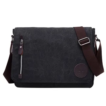 

Men bag Retro Laptop Canvas Messenger Tote Handbag Shoulder Crossbody Bags Canvas Hook&Loop messenger bag bolso hombre