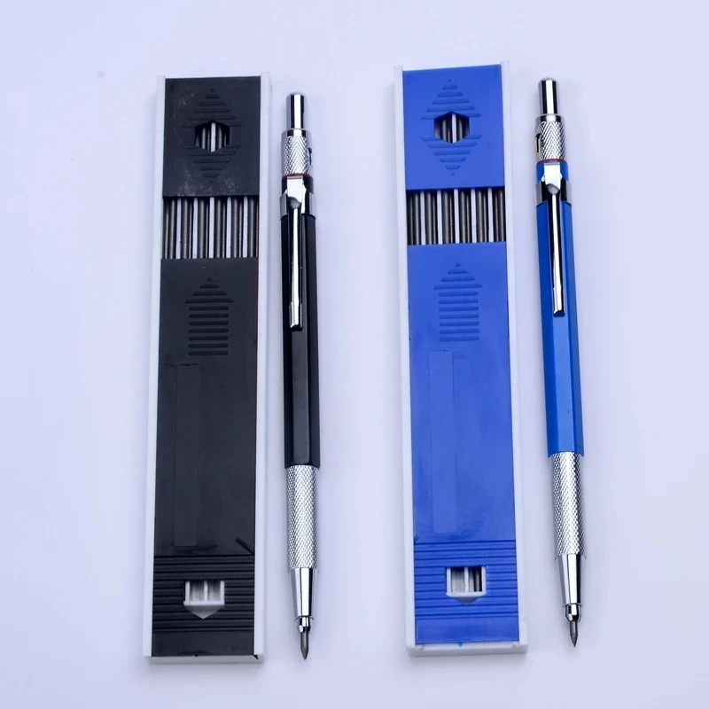 

Metal Mechanical Pencils 2.0 mm 2B Lead Holder Drafting Drawing Pencil Set with 12 Pieces Leads Writing School Gifts Stationery