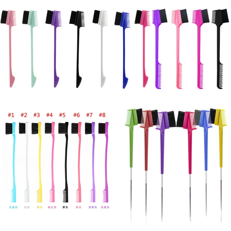 20PCSDoubleSidedEdgeControlBabyHairBrushBulk3In1SteelPin