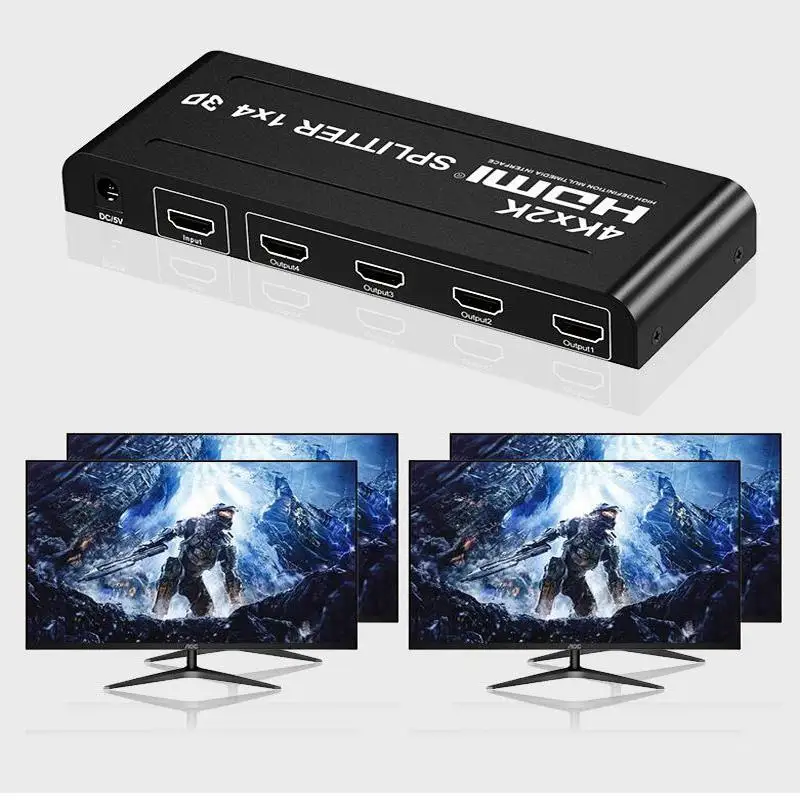 4 к* 2 к 1x4 HDMI Переключатель концентратор HDMI сплиттер конвертер адаптер 1 в 4 из 3D DTS AC3 v1.4 4 дисплей для HDTV DVD PS3 для проектора ПК