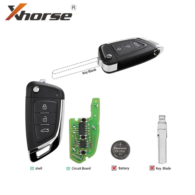 Универсальный брелок для ключей Xhorse VVDI2 XKKF03EN с дистанционным управлением 1 шт.| |