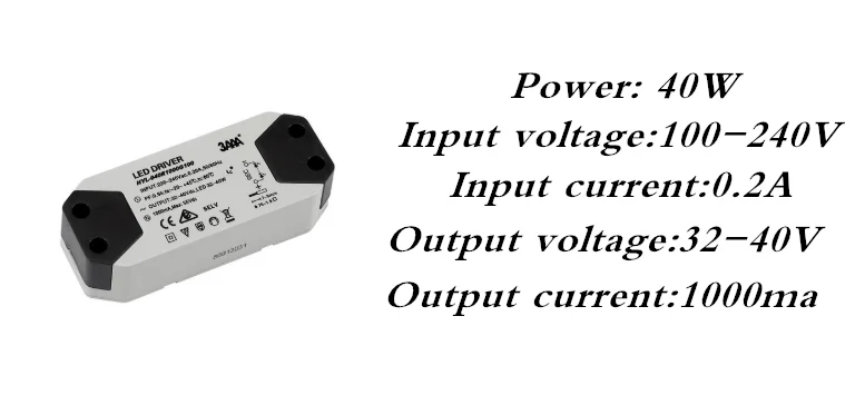40 Вт 1000mA светодиодный драйвер 40 Вт DC30-42V высокое Мощность светодиодный блок питания