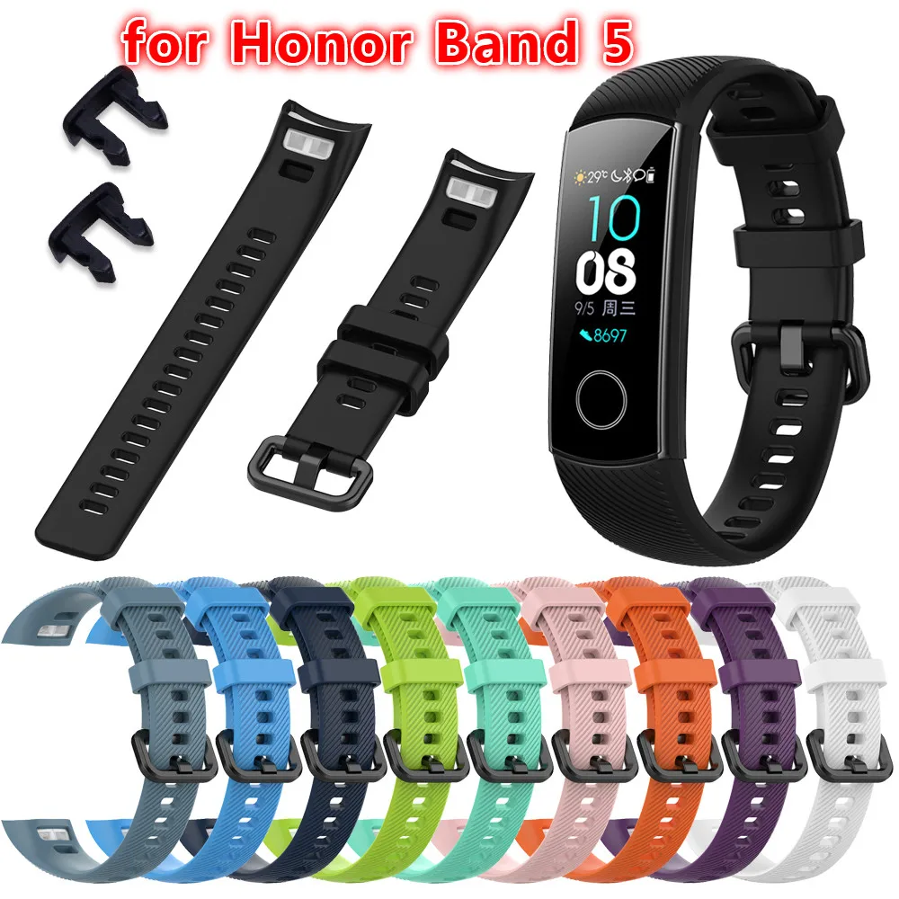 Силиконовый браслет для huawei Honor Band 4 5 Smart Band сменный ремешок для Honor Band 5 4 Смарт-часы пленка для экрана