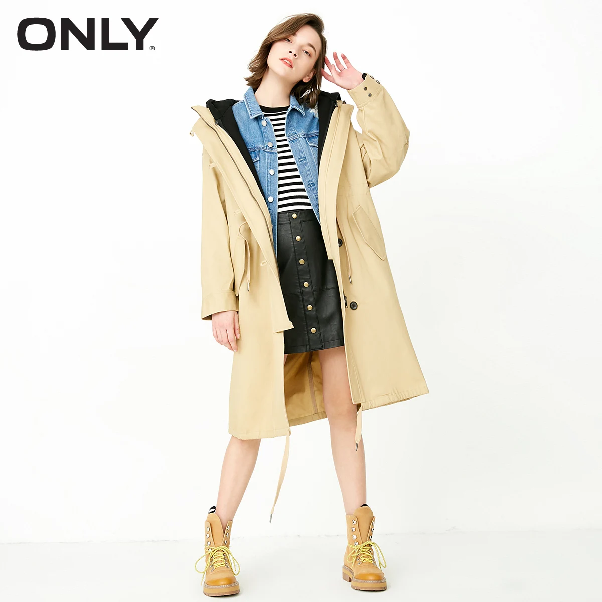 

ONLY women's Long Hooded Cotton Jacket | 118322501