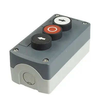 

240V 3A SPST Momentary White Black Red Flat Push Button Switch Station Box
