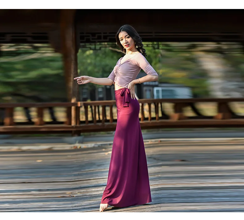 2 pieces top skirt Танец живота Восточный живот baladi индийские восточные дезерты волосы качели костюмы для танца живота браллет и юбка на поясе платье халат набор одежды - Цвет: 2 pieces top skirt
