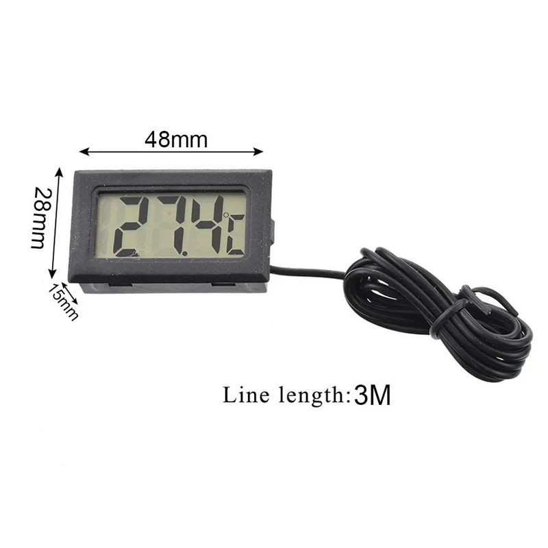 Лидер продаж 1 шт. 5 м практичный мини термометр бытовой измеритель температуры цифровой ЖК-дисплей - Цвет: 3 m black